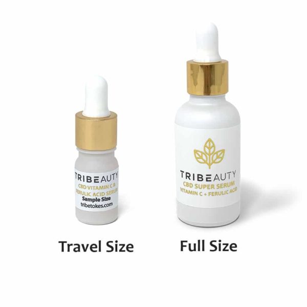 TRIBEAUTY Travel Size Vitamin C & Ferulic Acid Serum (Full Travel Size and Sample Size)