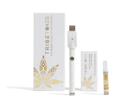 THCa vape starter kit from Tribe Tokes, with wand battery and a cartridge bundle.