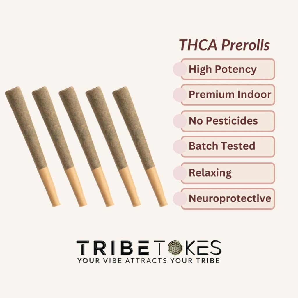 Thca Prerolls 5 Pack Choose Regular 1 0g Or Mini 0 5g Tribetokes