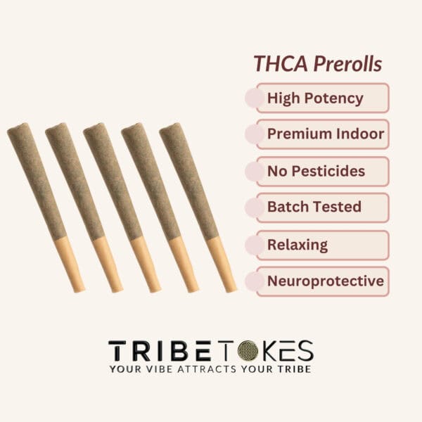 THCA Prerolls 5-Pack | Choose Regular (1.0g) or Mini (0.5g) - Image 2