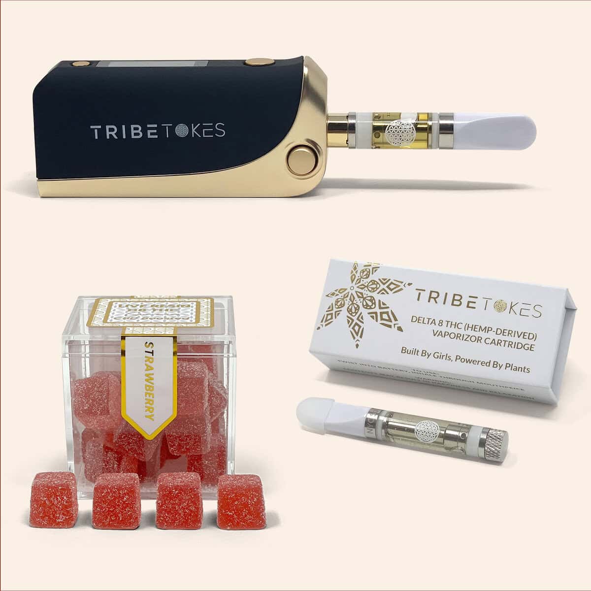 Macro shot of cannabis bud covered in sparkling trichomes with orange pistils.