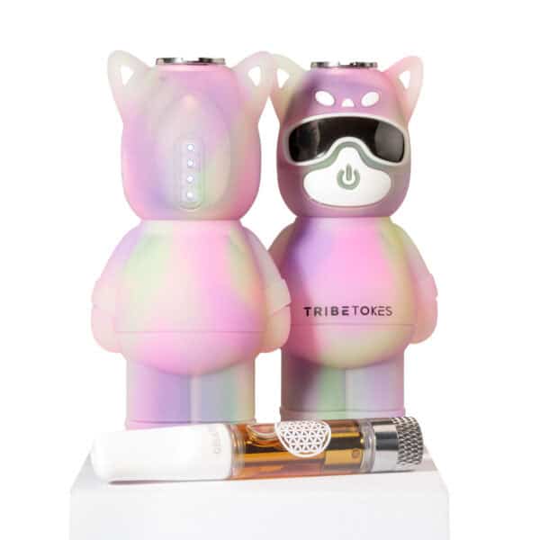 Vape Kitty front and back with cartridge - pink